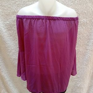 Truth NYC Purple Off the Shoulder Blouse